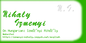 mihaly izmenyi business card